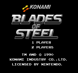 Blades of Steel (Europe) Title Screen